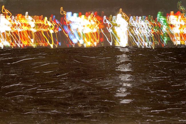 Fragments - 2013<br /><br /><h6>Turkey: Night Lights</h6>  Mixed Media (Artistâ€™s own photography printed on canvas, and acrylic paint) <br /> 995mm x 660mm H <br /><br /><br /><br /><br /><br /><br /><h7>For sale</h7>